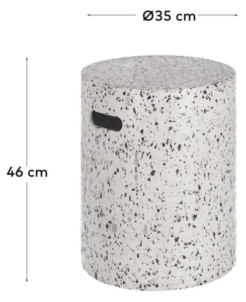Biały betonowy stolik Kave Home Jenell, ⌀ 35 cm