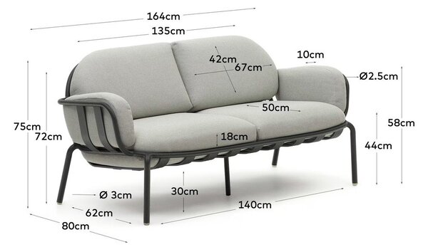 Jasnoszara sofa ogrodowa Joncols – Kave Home