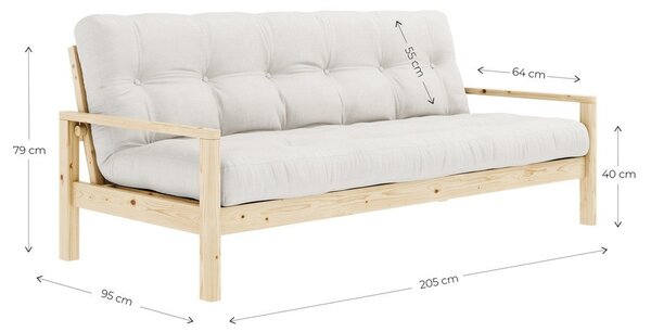 Beżowa rozkładana sofa 205 cm Knob – Karup Design