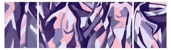Obraz - Abstrakcyjne kobiety (170x50 cm)