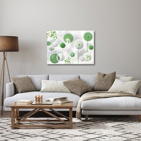 Obraz - Kwiaty w kółkach (70x50 cm)