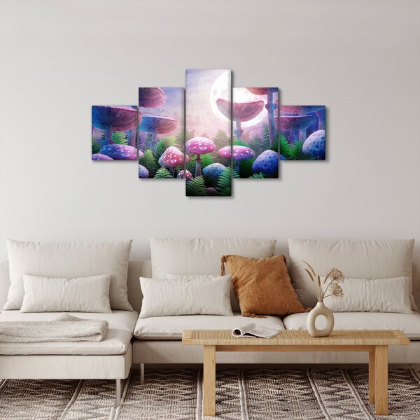 Obraz - Grzyby w pełni księżyca, grafika (125x70 cm)