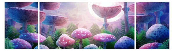 Obraz - Grzyby w pełni księżyca, grafika (170x50 cm)