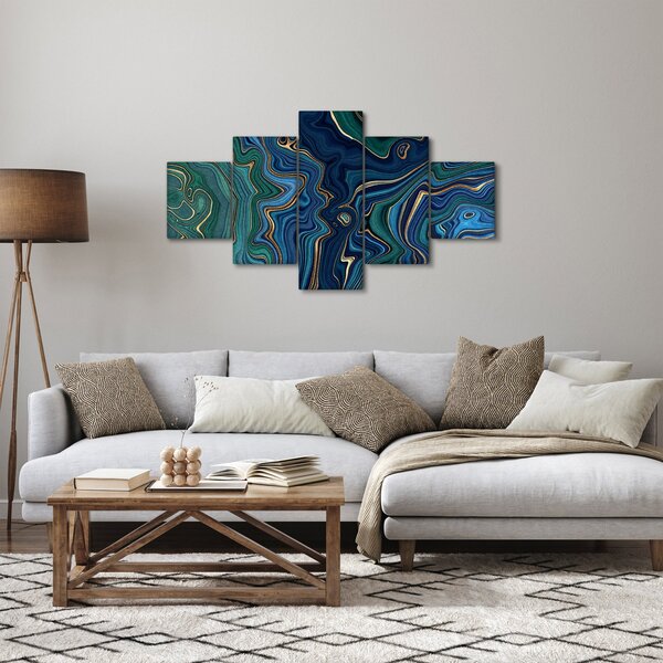 Obraz - Zielono - niebieski marmur (125x70 cm)