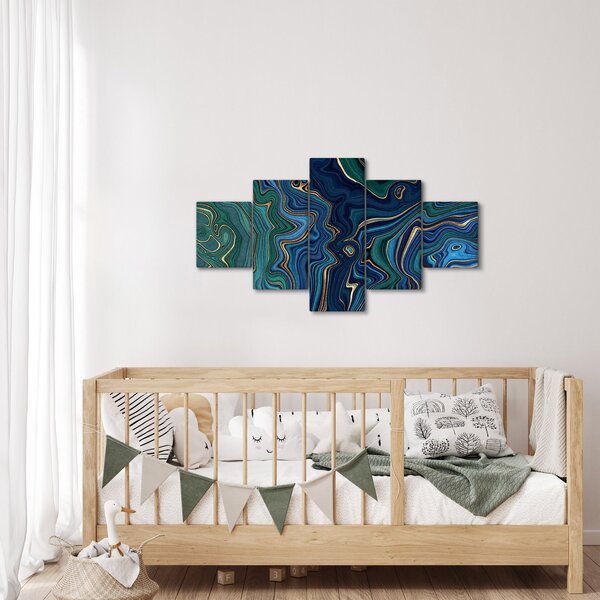 Obraz - Zielono - niebieski marmur (125x70 cm)