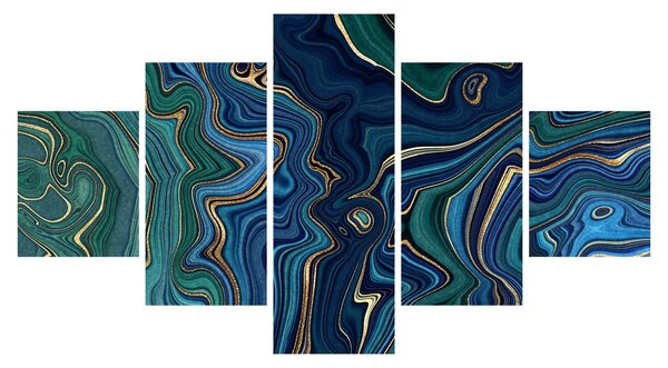 Obraz - Zielono - niebieski marmur (125x70 cm)