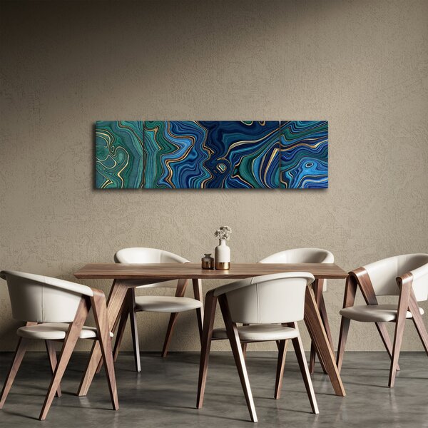 Obraz - Zielono - niebieski marmur (170x50 cm)