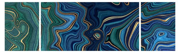 Obraz - Zielono - niebieski marmur (170x50 cm)