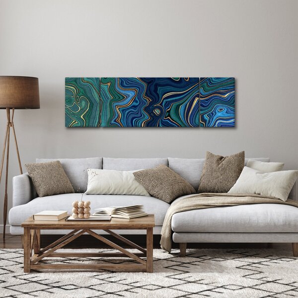 Obraz - Zielono - niebieski marmur (170x50 cm)