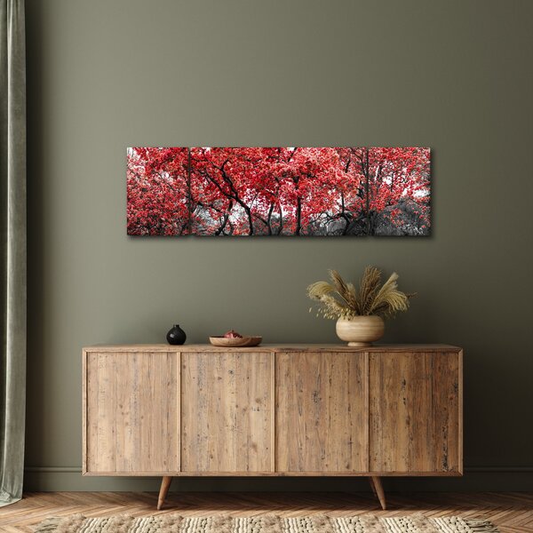 Obraz - Czerwone drzewa, Central Park, New York (170x50 cm)