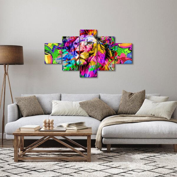 Obraz - obraz 3D lwa (125x70 cm)
