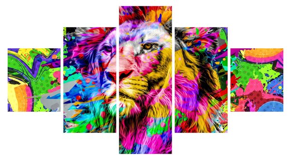 Obraz - obraz 3D lwa (125x70 cm)
