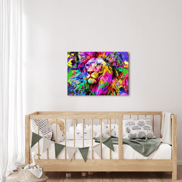 Obraz - obraz 3D lwa (70x50 cm)