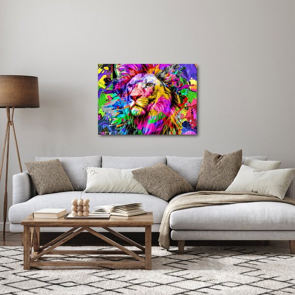 Obraz - obraz 3D lwa (70x50 cm)