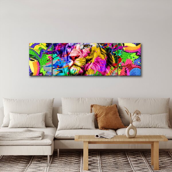 Obraz - obraz 3D lwa (170x50 cm)