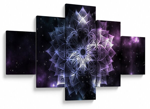Obraz - Mandala lotosu w kosmosie (125x70 cm)