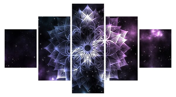 Obraz - Mandala lotosu w kosmosie (125x70 cm)