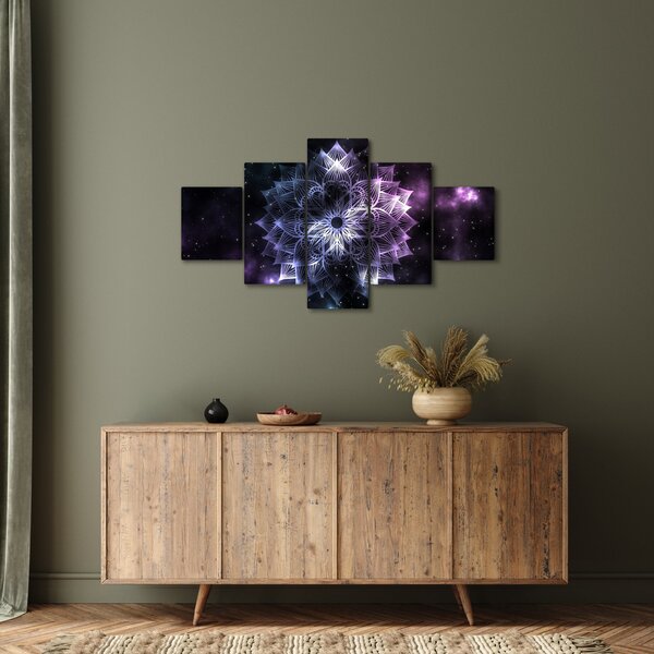 Obraz - Mandala lotosu w kosmosie (125x70 cm)