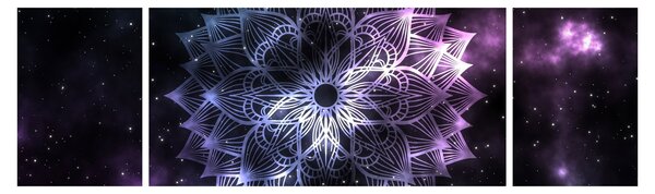 Obraz - Mandala lotosu w kosmosie (170x50 cm)