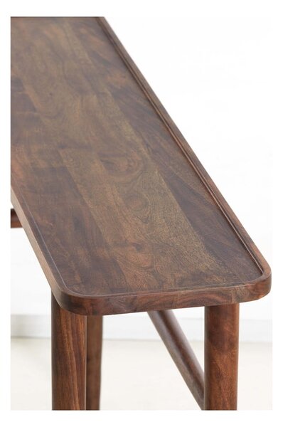 Brązowa konsola z litego drewna akacjowego 30x140 cm Qiano – Light & Living