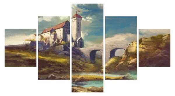 Obraz - Średniowieczny zamek (125x70 cm)