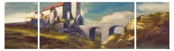 Obraz - Średniowieczny zamek (170x50 cm)