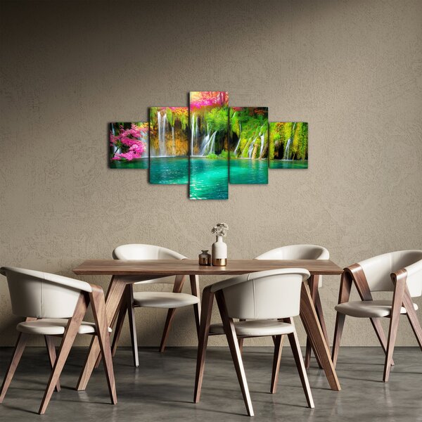 Obraz - Wodospad, Jeziora Plitwickie, Chorwacja (125x70 cm)