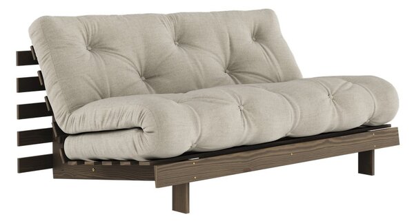 Szarobeżowa lniana rozkładana sofa 160 cm Roots Carob – Karup Design