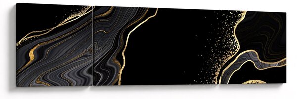Obraz - Czarno - złoty marmur (170x50 cm)