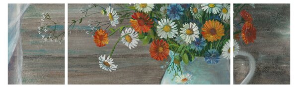 Obraz - Kwiaty polne, obraz olejny (170x50 cm)
