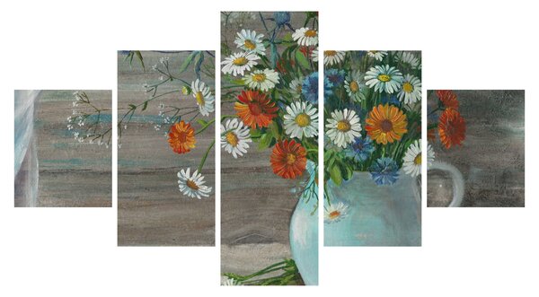 Obraz - Kwiaty polne, obraz olejny (125x70 cm)