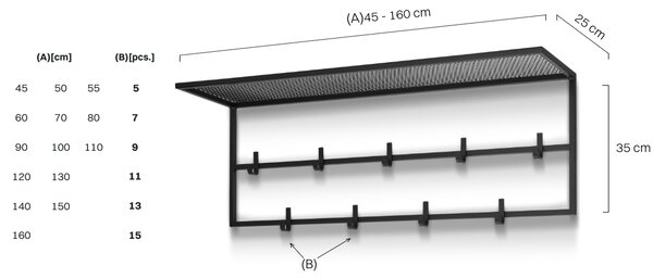 Wieszak z półką Neoloft Wall 7