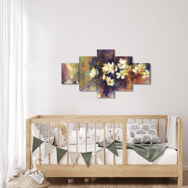 Obraz - Białe magnolie, malarstwo (125x70 cm)