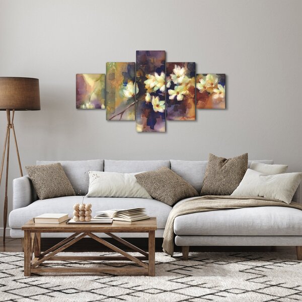 Obraz - Białe magnolie, malarstwo (125x70 cm)