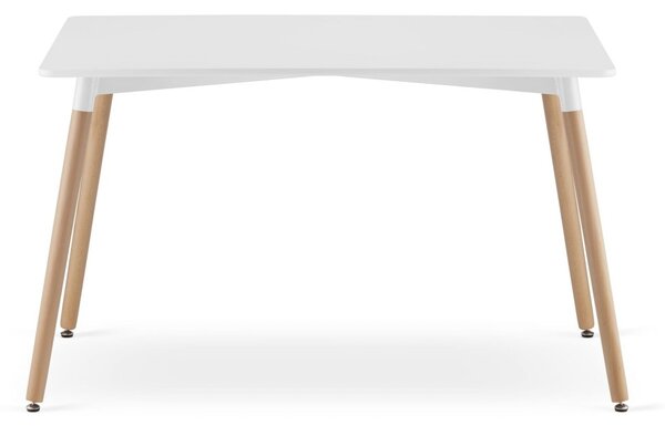 Zestaw jadalniany 1 + 4, biały stół ADRIA 120x80 cm + białe krzesło KITO