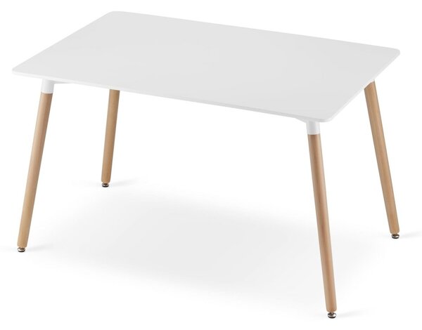 Zestaw jadalniany 1 + 4, biały stół ADRIA 120x80 cm + białe krzesło KITO
