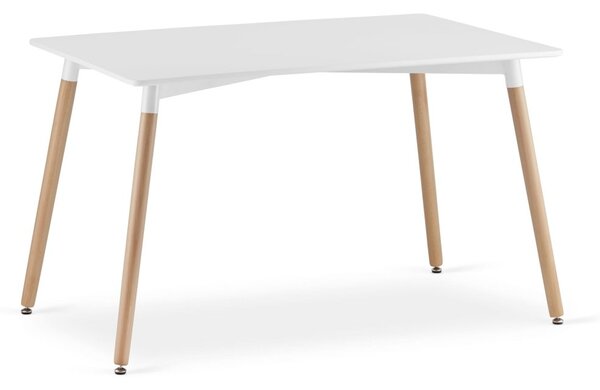 Zestaw jadalniany 1 + 4, biały stół ADRIA 120x80 cm + białe krzesło KITO