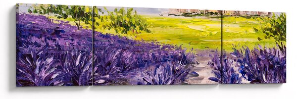 Obraz - Prowansja, Francja, malarstwo olejne (170x50 cm)