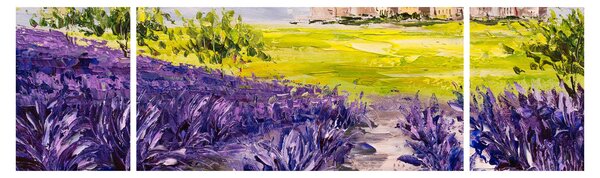 Obraz - Prowansja, Francja, malarstwo olejne (170x50 cm)