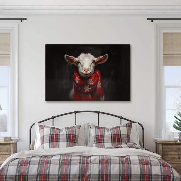 Obraz świąteczna koza z szalikiem