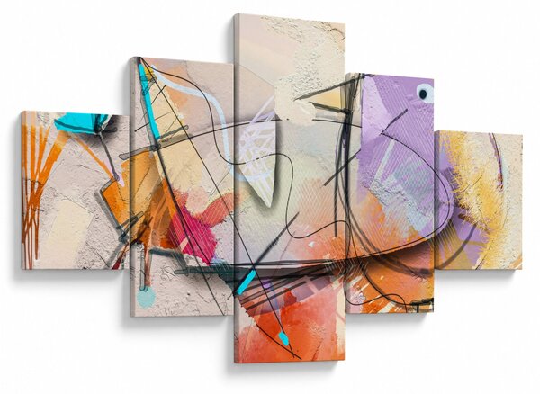 Obraz - Abstrakcja, ptaszek (125x70 cm)