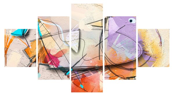 Obraz - Abstrakcja, ptaszek (125x70 cm)