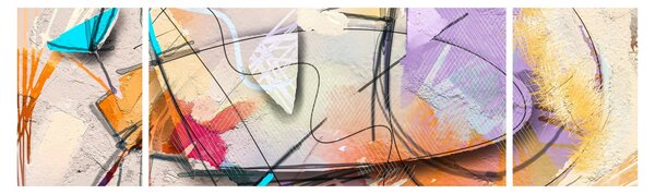 Obraz - Abstrakcja, ptaszek (170x50 cm)