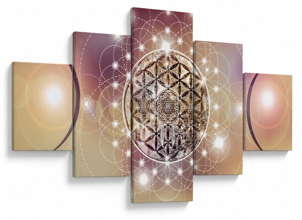 Obraz - Mandala z elementami (125x70 cm)
