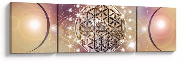 Obraz - Mandala z elementami (170x50 cm)
