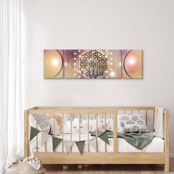 Obraz - Mandala z elementami (170x50 cm)