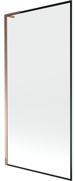 Mexen Next L parawan nawannowy 1-skrzydłowy 90 x 150 cm, czarna ramka, różowe złoto - 895-090-000-03-70-60