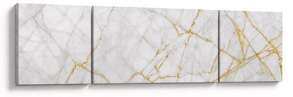 Obraz - Biało - złoty marmur (170x50 cm)