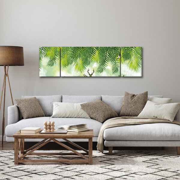 Obraz - Jeleń w lesie (170x50 cm)