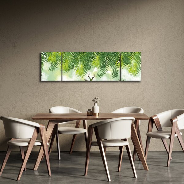 Obraz - Jeleń w lesie (170x50 cm)